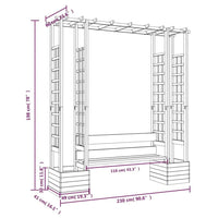 Pergola mit Bank Pflanzkübel Imprägniert