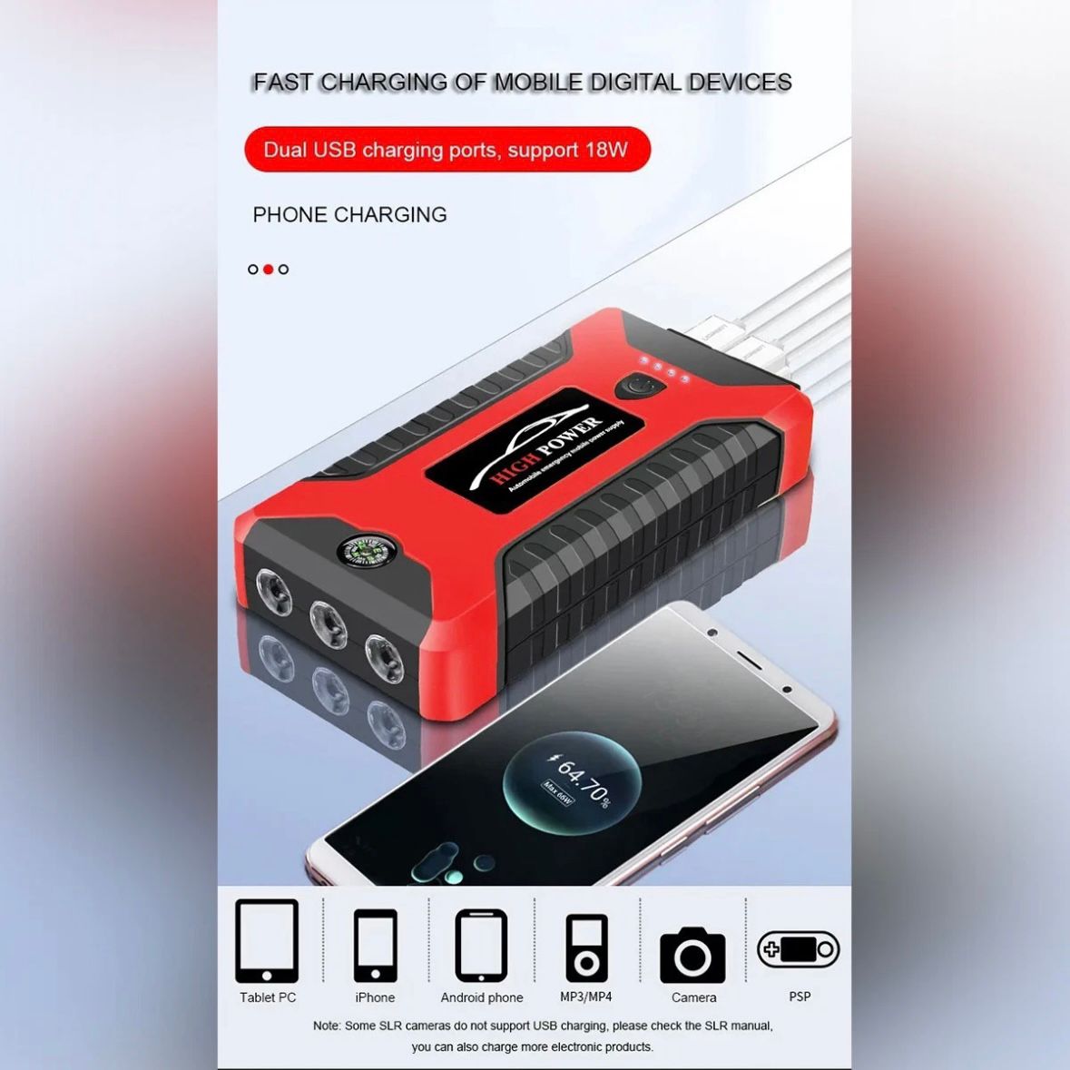 Auto KFZ Starthilfe Jump Starter 12V Ladegerät Powerbank