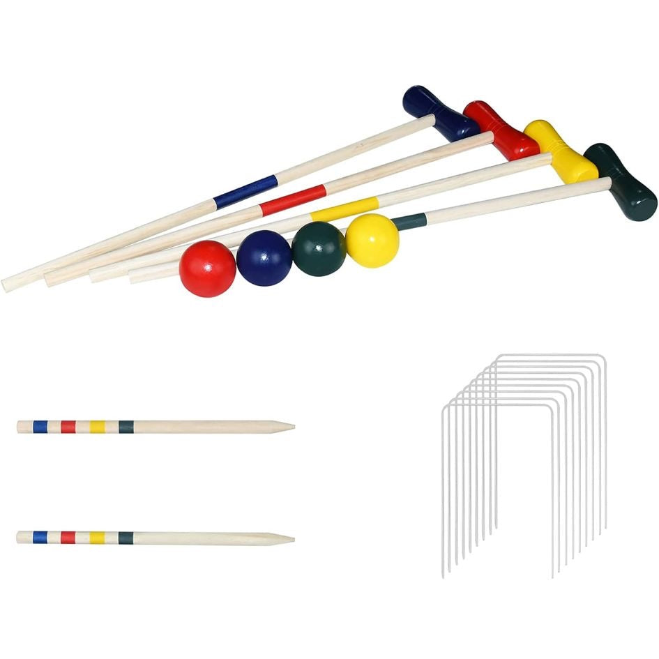 Krocket Spiel Set für 4 Personen Outdoor Gartenspiel Garten