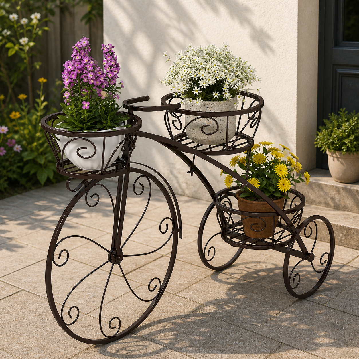 Pflanzenständer Deko Fahrrad Blumenregal Blumenständer