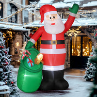 Aufblasbarer Weihnachtsmann 275cm Sack LED Beleuchtung Weihnachtsdeko