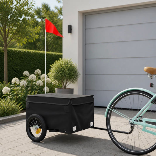 Fahrrad Transportanhänger Schwarz Anhänger Lastenanhänger Cargo Bike