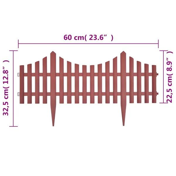17x Zaun Abgrenzung Gartenzaun Gartendeko Beet