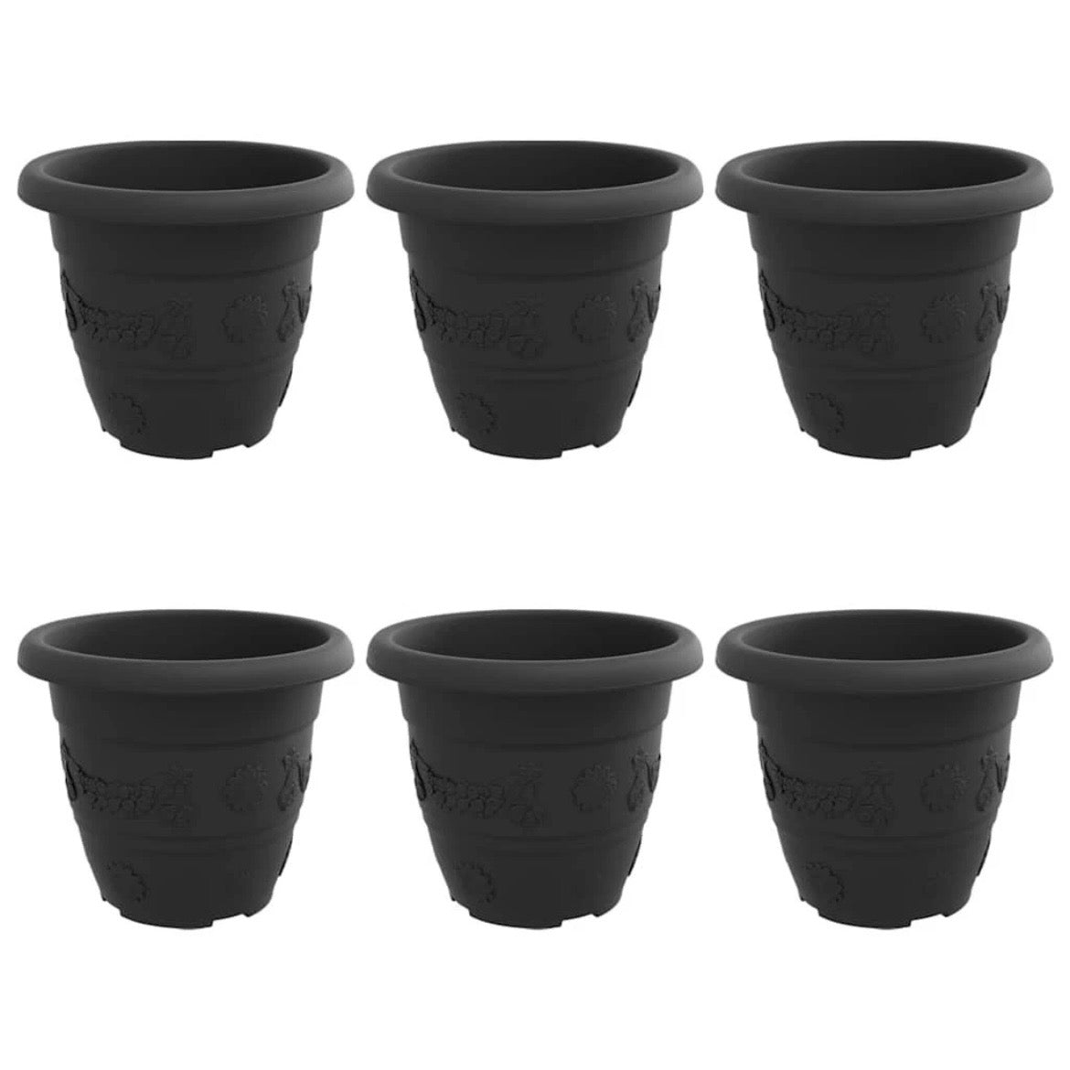 6x Pflanztopf Set Kunststoff Blumentopf Balkon Gartentopf Garten Topf