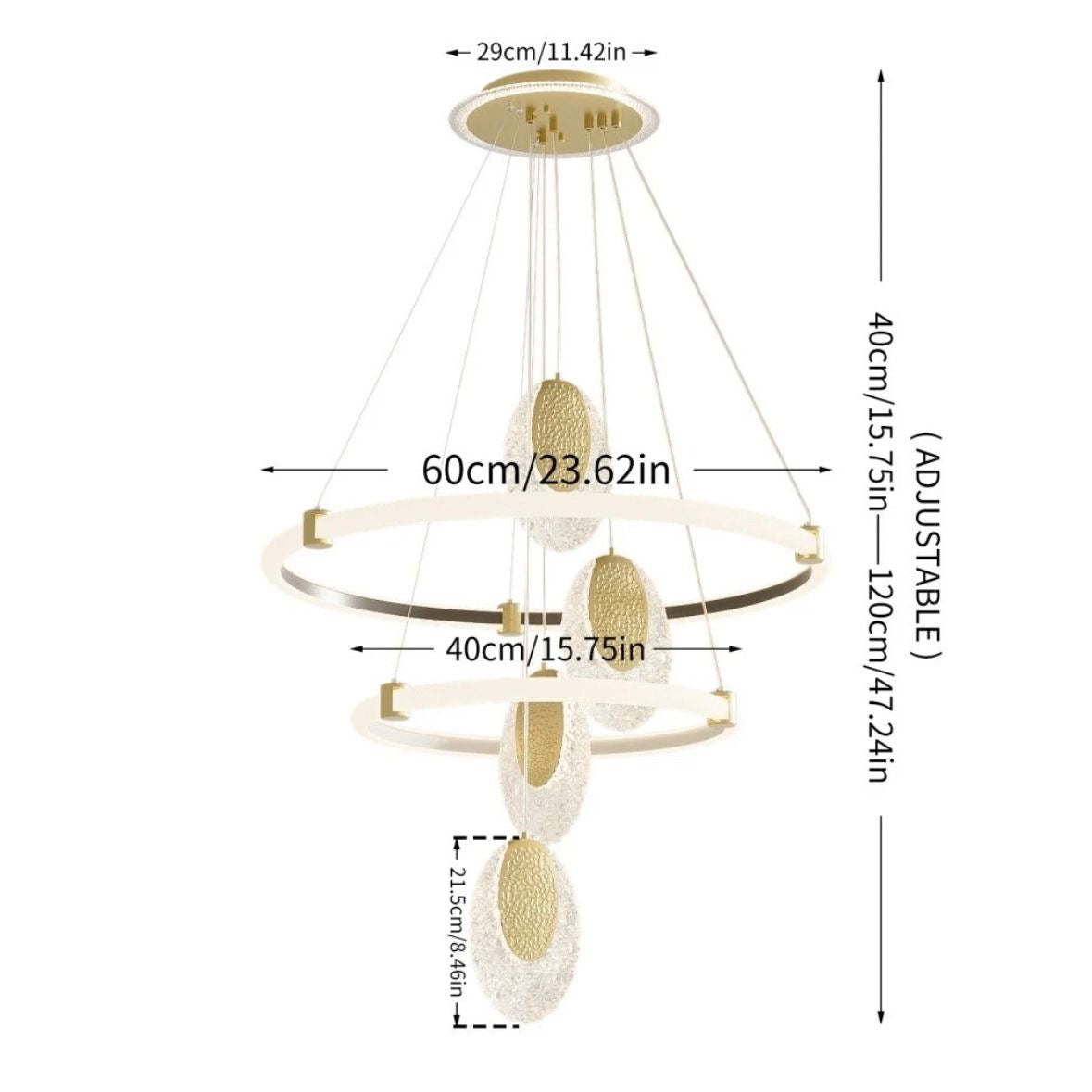LED Kronleuchter Deckenlampe Hängelampe Ring Pendelleuchte Einstellbar