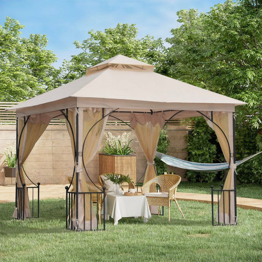 Pavillon Gartenpavillon Partyzelt Festzelt Gartenzelt Doppeldach 3x3m