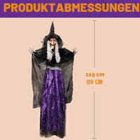 Halloween Sprechende Animierte LED Hexe Dekoration