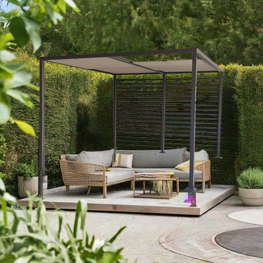 Gartenpavillon Pergola 3x4m Schiebedach Terrassenüberdachung Sonnenschutz