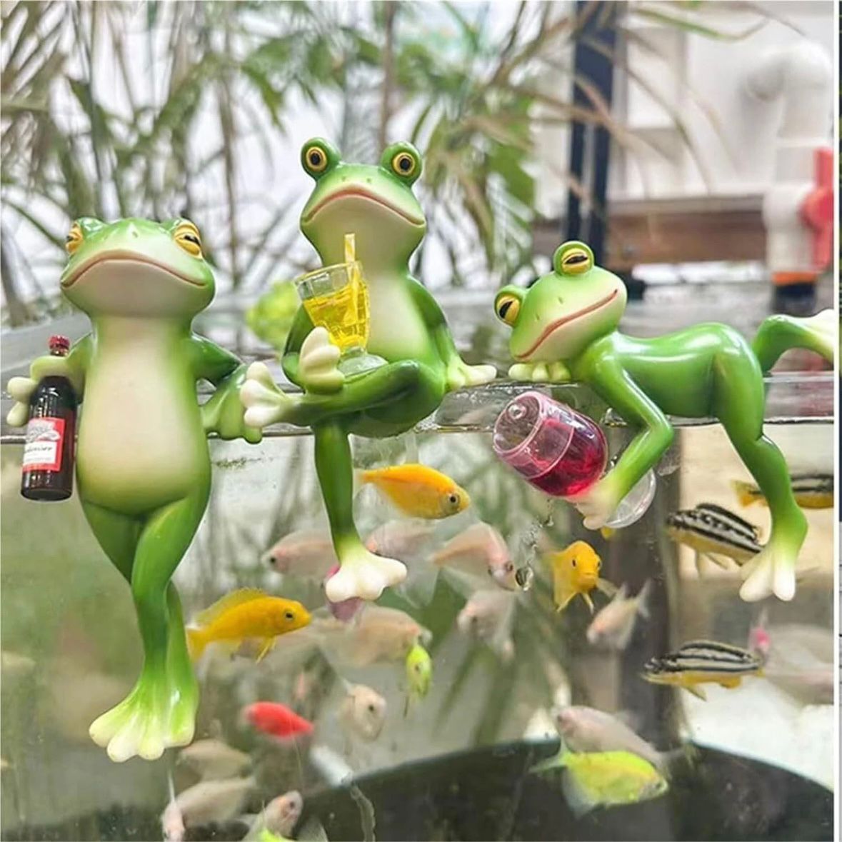 3x Froschfigur Froschstatue Dekoration Garten für Draußen