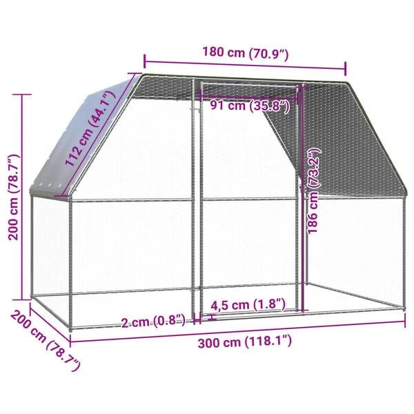 3x2x2m Hühnerstall Tierstall Stall Gehege Hühnerkäfig Voliere