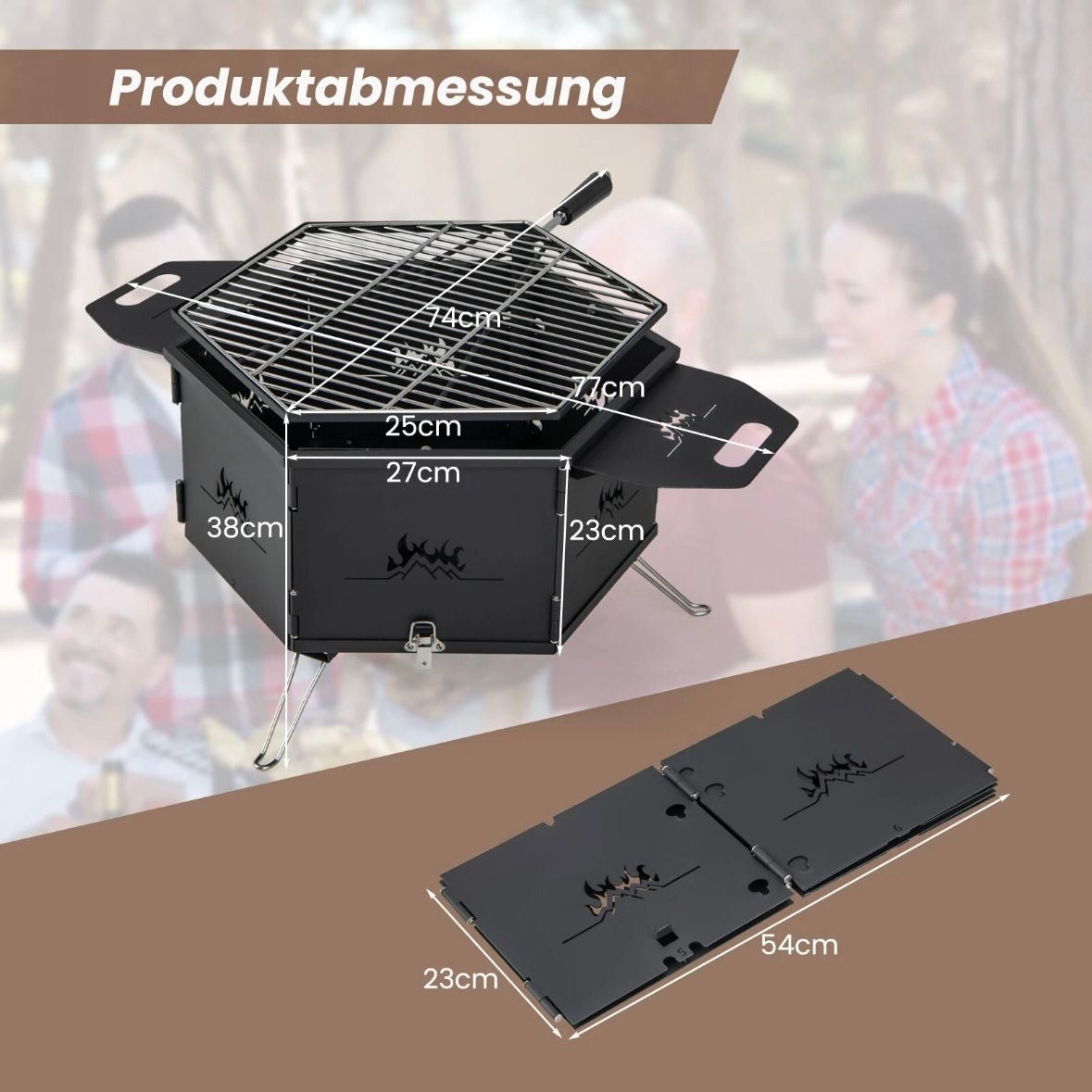 BBQ Grill Holzkohlegrill Feuerschale Campinggrill Klappgrill Picknickgrill