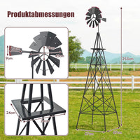 Windrad 253cm Windmühle Deko Gartendeko Garten