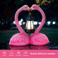Solar Flamingo Gartenfiguren Herzförmig Flamingo Deko