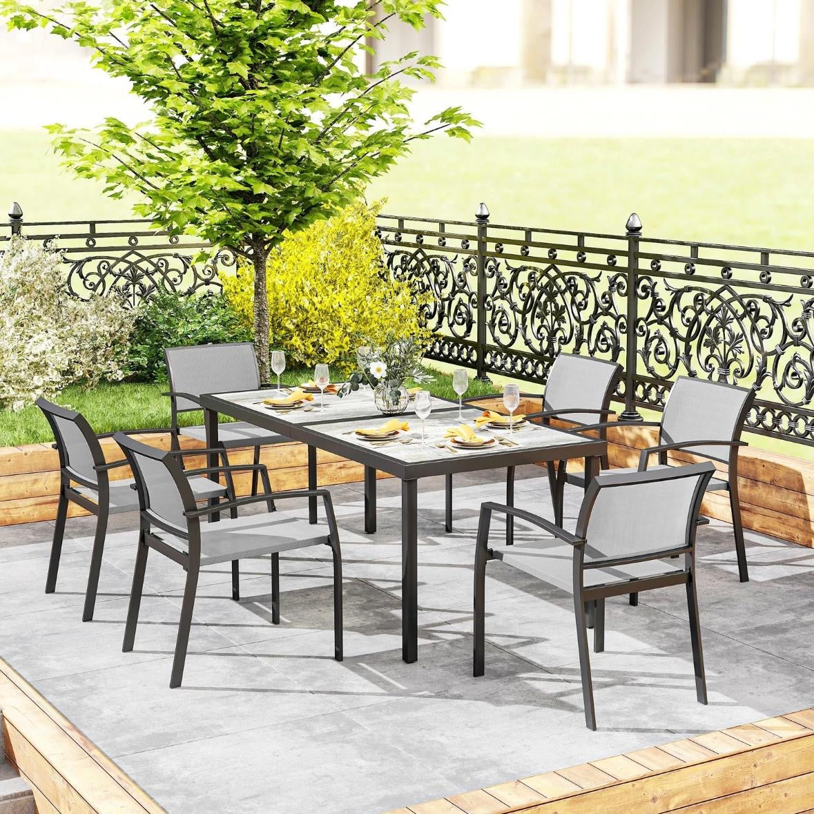 Sitzgruppe 7tlg Essgruppe 6 Personen Esstisch Gartenmöbel