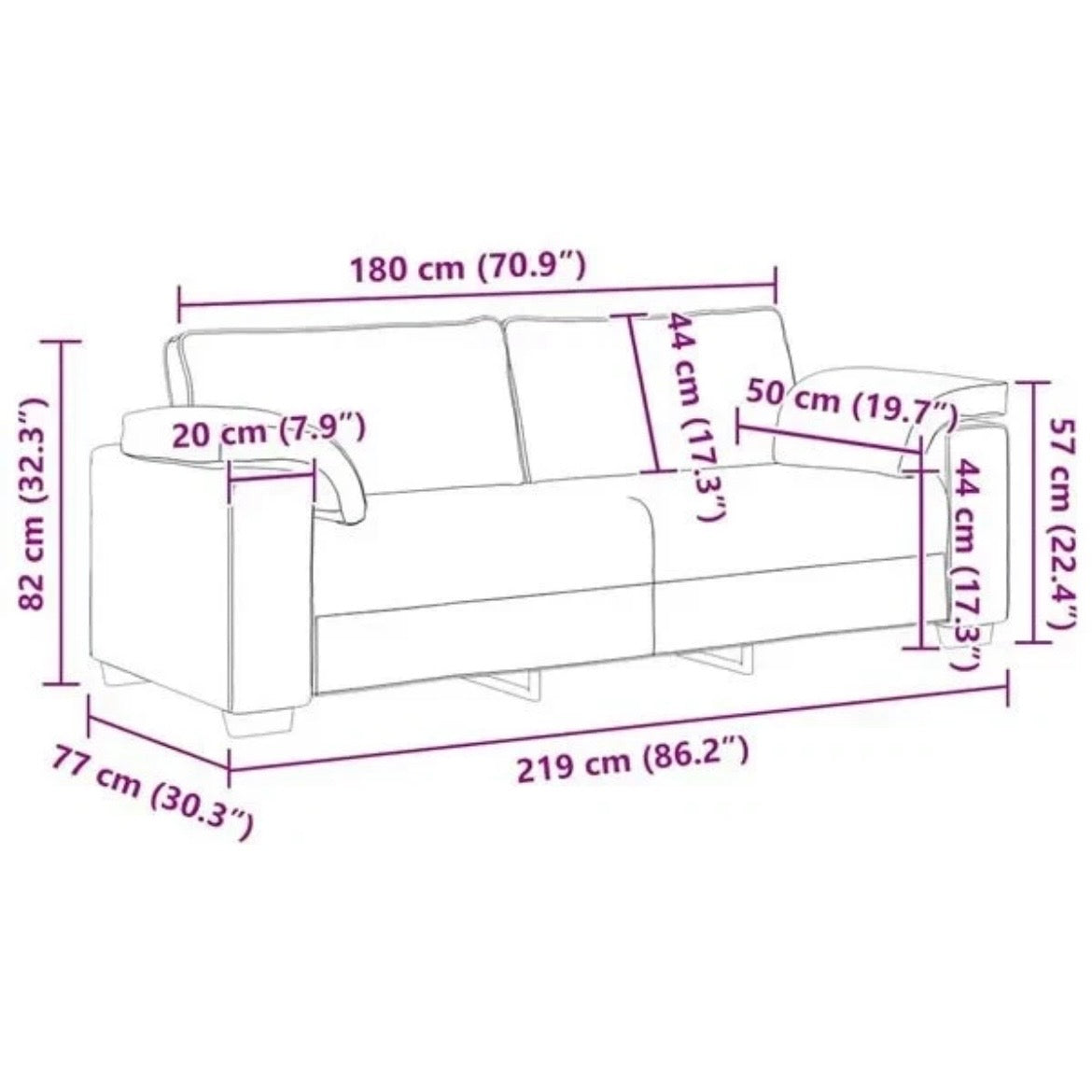 3 Sitz Sofa Couch Polstersofa Wohnhimmer Möbel