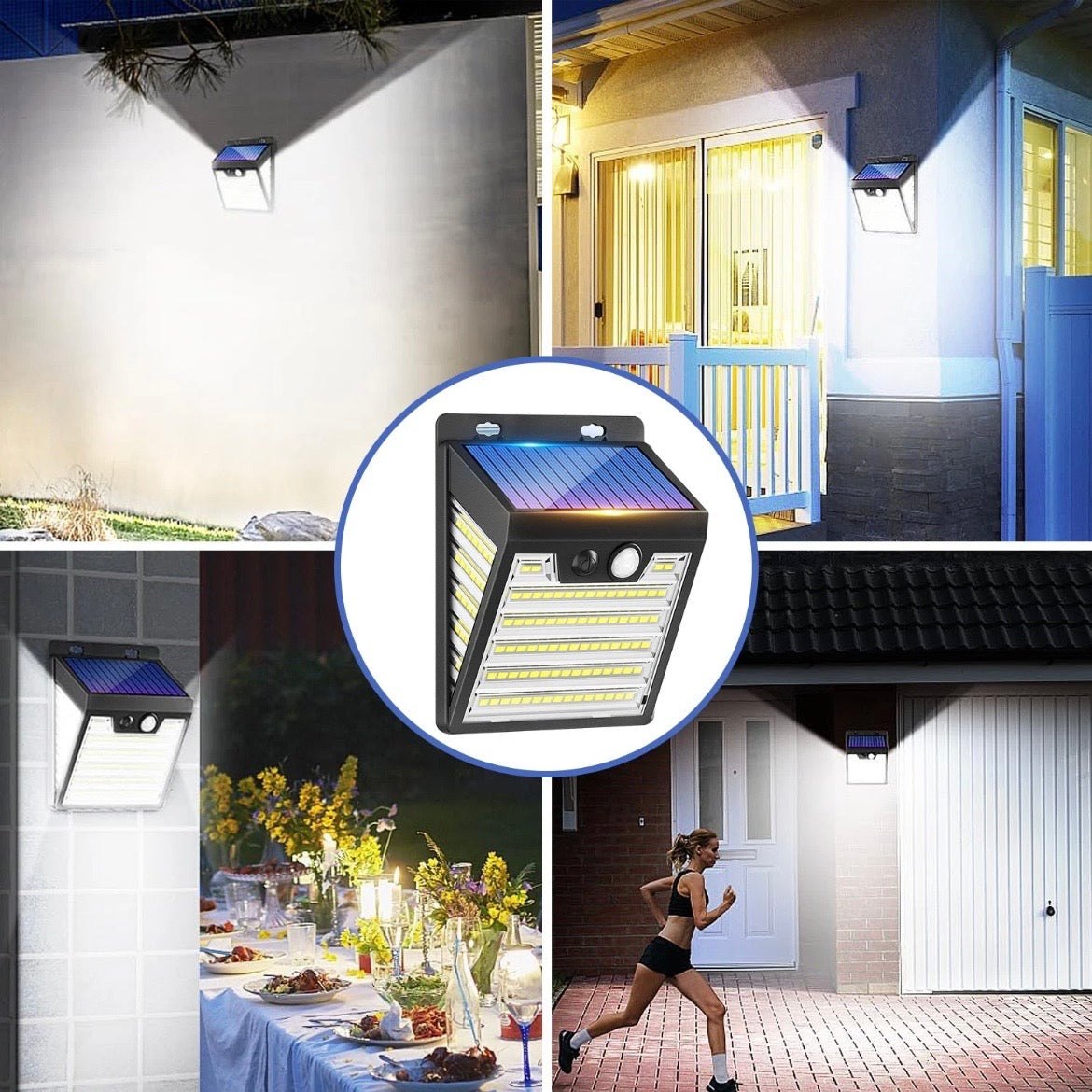 2x LED Solarleuchte Solarlampe Bewegungsmelder Sensor Strahler Lampe Licht