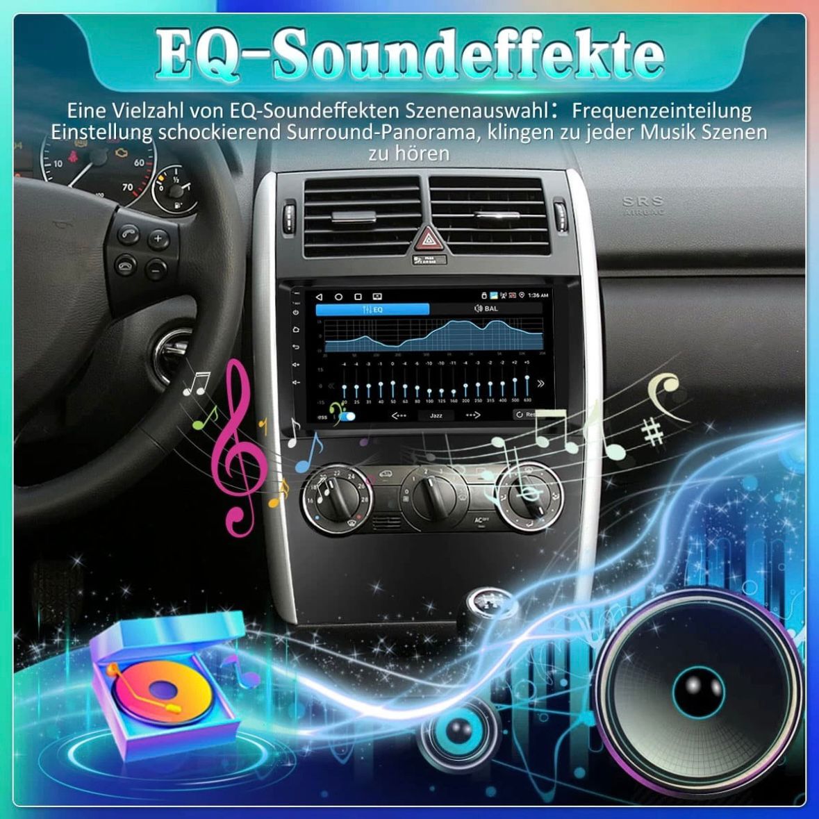 Autoradio für Mercedes-Benz A/B Klasse W169 W245 Android 15.0