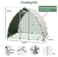 Kleintierstall 252×192×204cm Freilaufgehege Kleintiergehege Hühnerkäfig