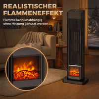 Heizlüfter 2000W Flammeneffekt Thermostat Elektroheizung Fernbedienung