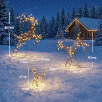 3-teiliges Beleuchtetes Rentier-Set Weihnachtsdekoration Rentierfamilie
