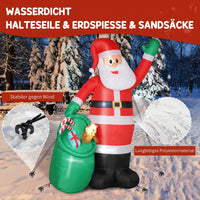 Aufblasbarer Weihnachtsmann 275cm Sack LED Beleuchtung Weihnachtsdeko