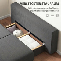 Schlafsofa Verstellbare Rückenlehne Bettfunktion Stauraum Cordbezug