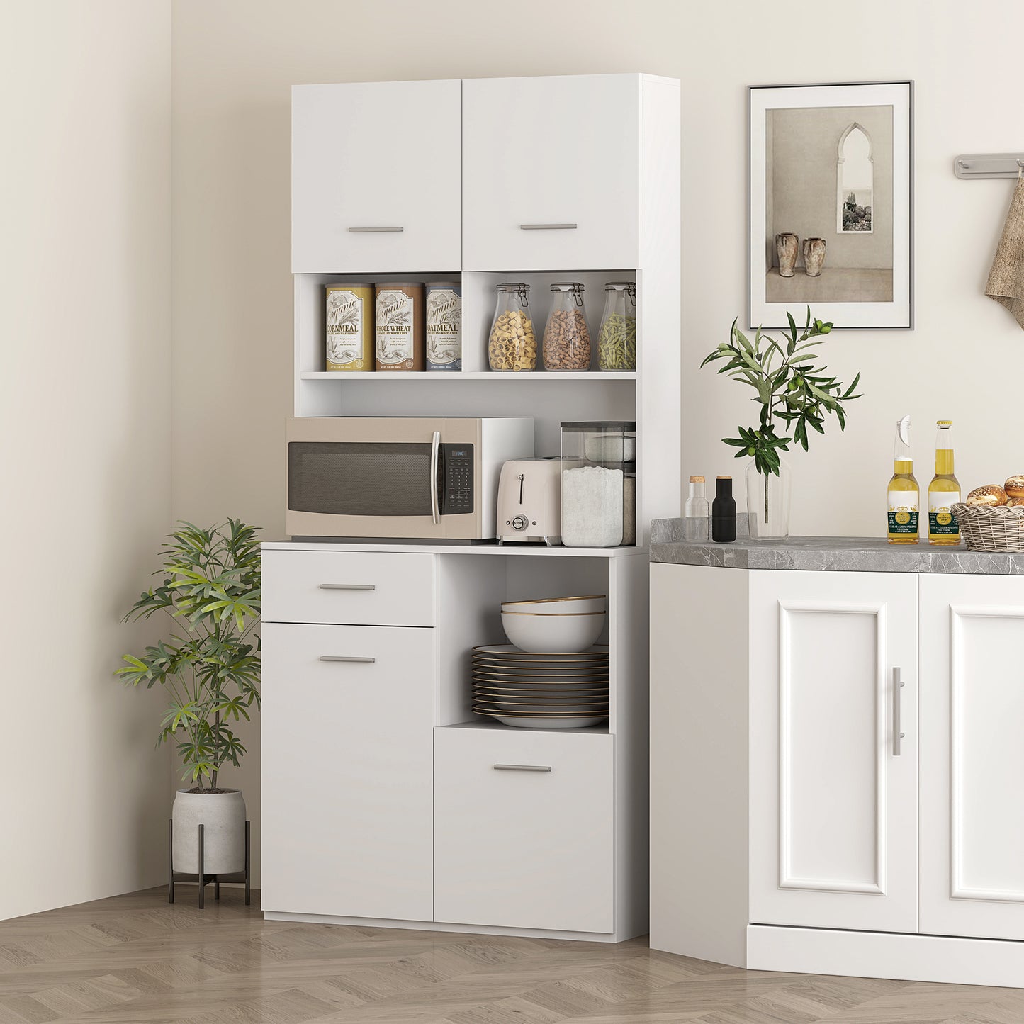 Küchenschrank Hochschrank 180x80x35cm Regal Schrank Küche