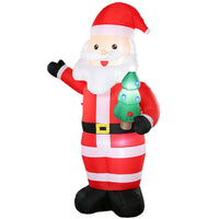 Aufblasbarer Weihnachtsmann 243cm LED-Beleuchtung Weihnachtsdeko Außen Innen