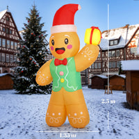 Aufblasbarer Weihnachts-Lebkuchenmann 250cm LED Beleuchtung
