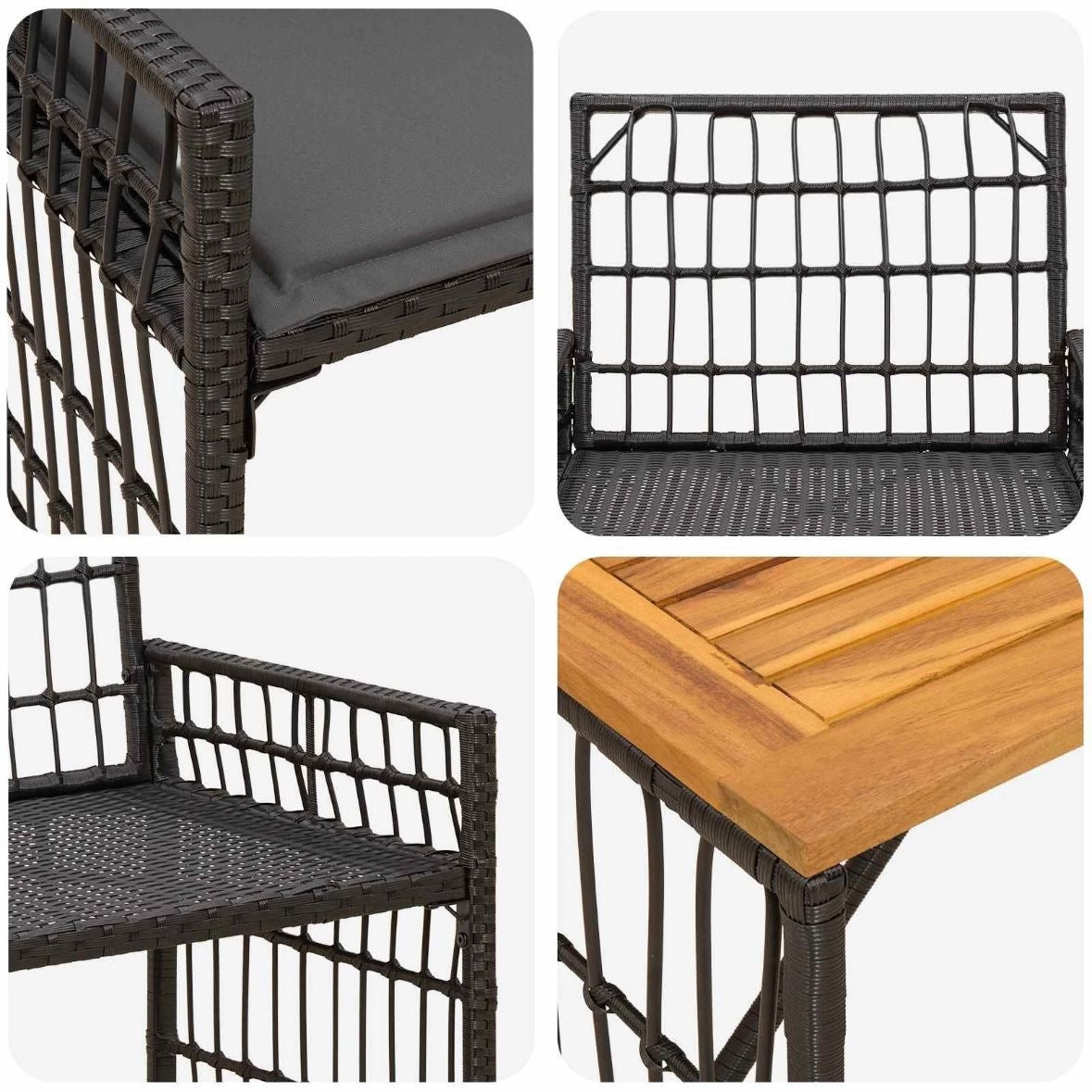 4tlg Gartenmöbel Set Rattan Lounge Sitzgruppe Garten Terrasse