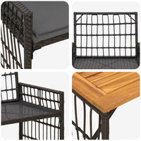 4tlg Gartenmöbel Set Rattan Lounge Sitzgruppe Garten Terrasse