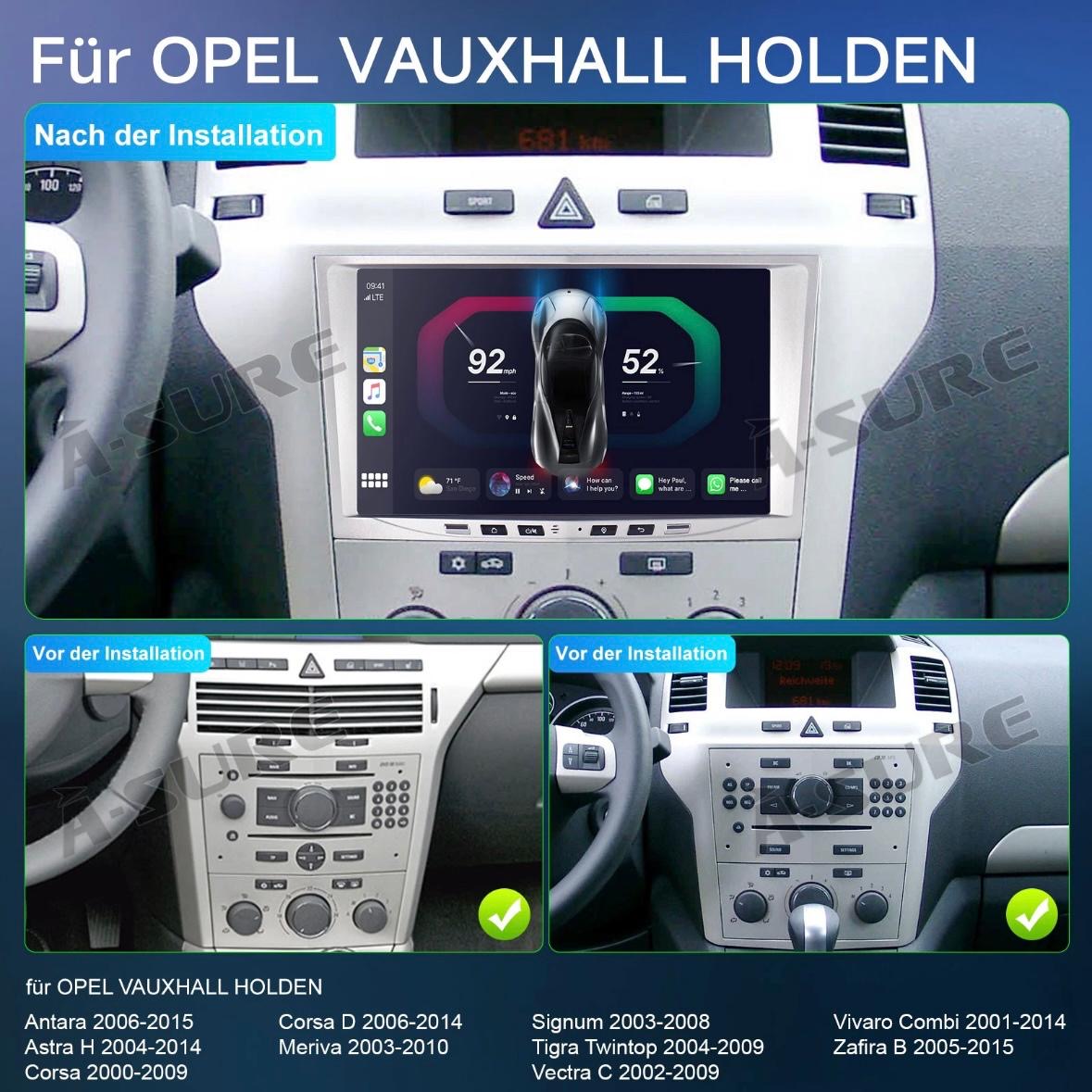 Android14 Apple Carplay Autoradio Für Opel Astra H Vectra Corsa C D Zafira B SWC