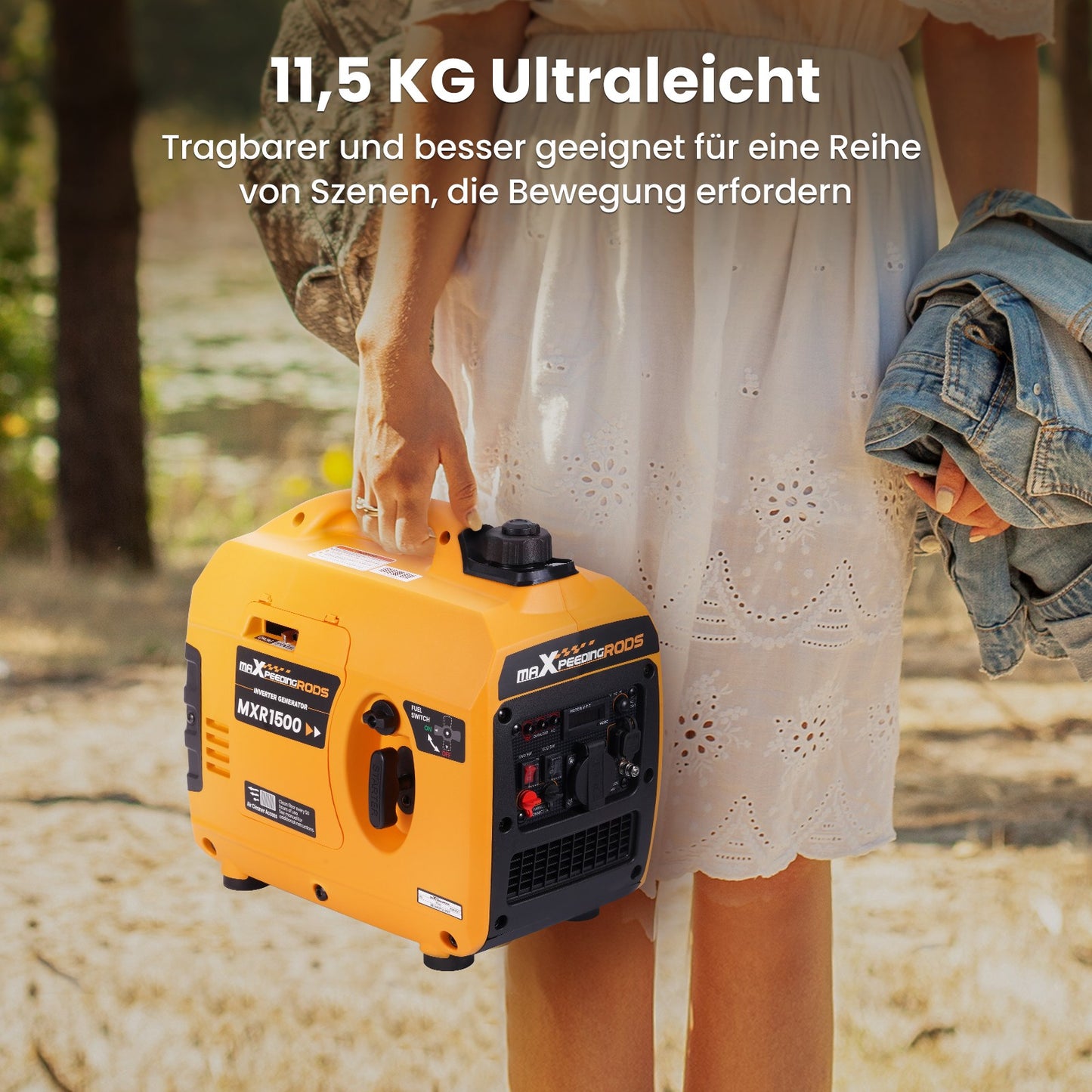 Inverter Stromerzeuger 1200W Benzin Generator Notstromaggregat Camping