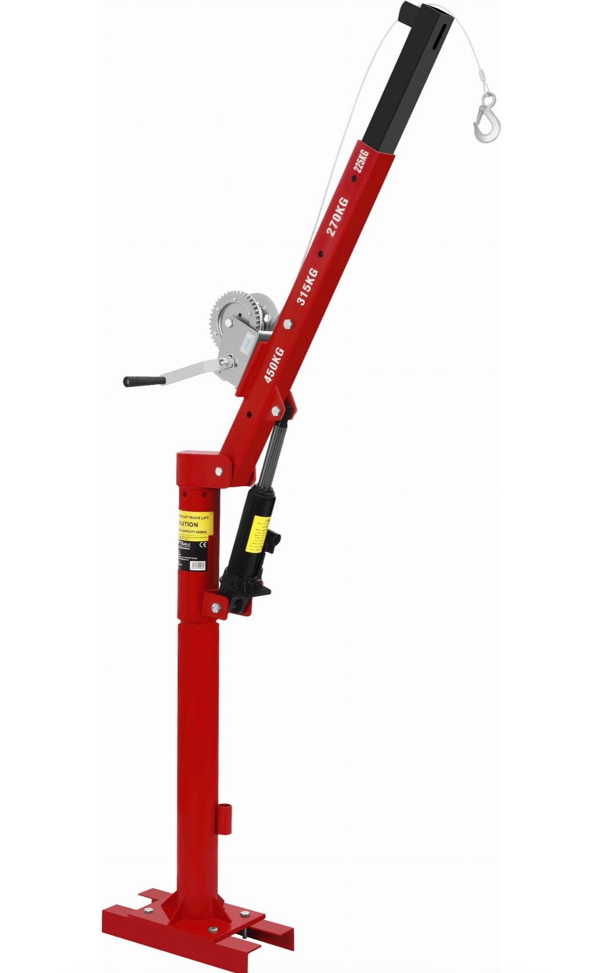 Hydraulischer Ladekran mit Seilwinde 450kg Werkstattkran