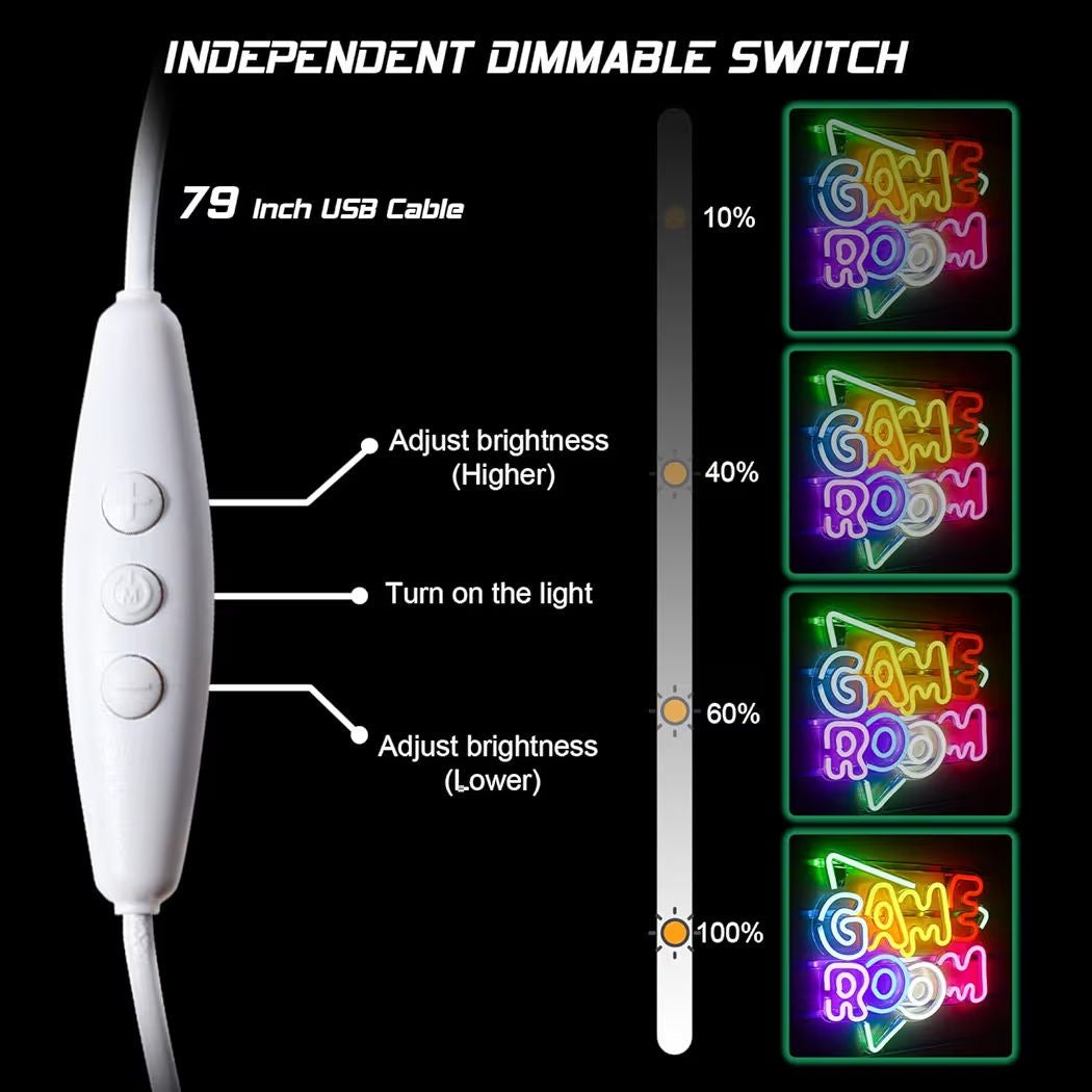 LED Neon Schild Game Room Neonlicht USB