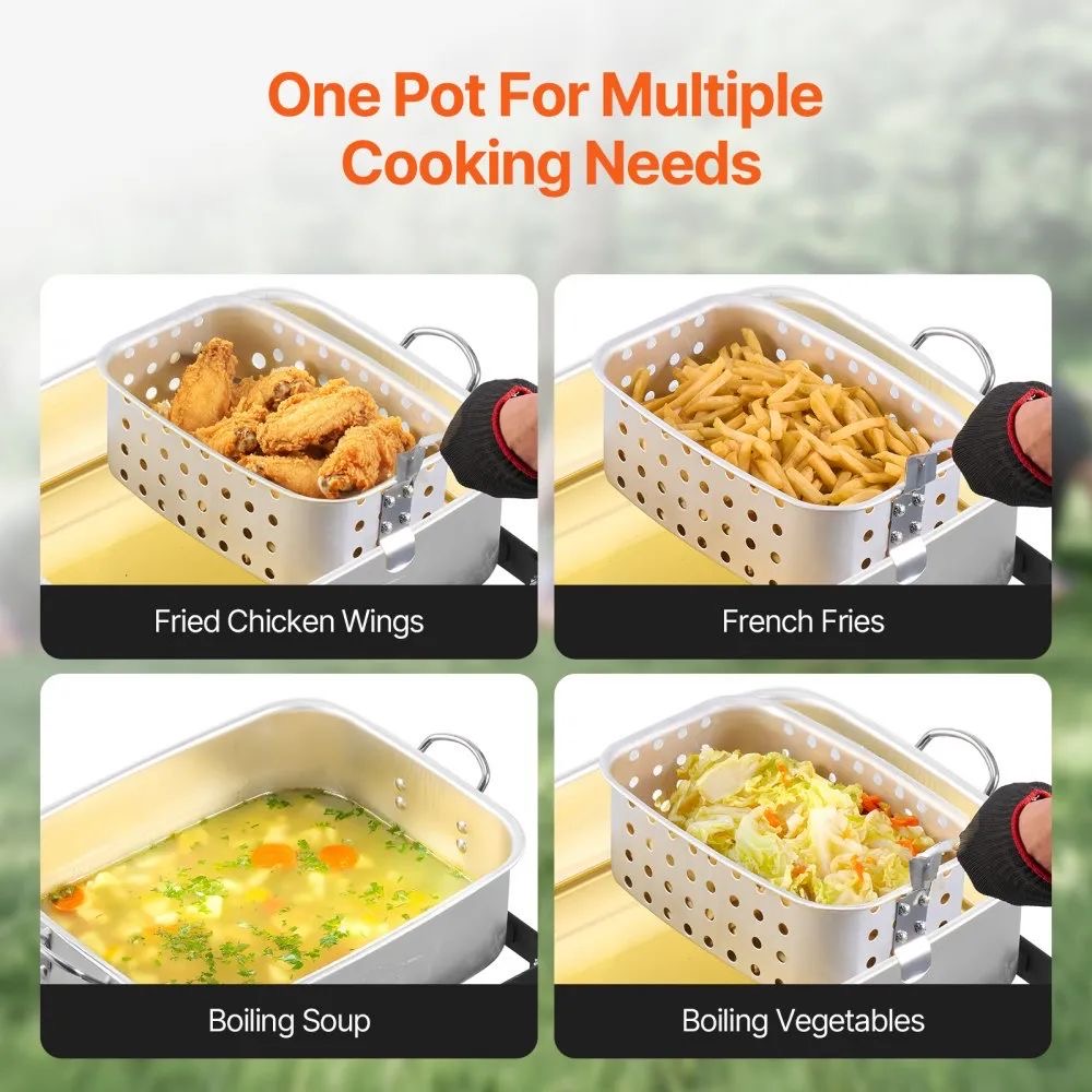 Outdoor Gas Fritteuse Hähnchenfritteuse mit 2 Körben Kochen
