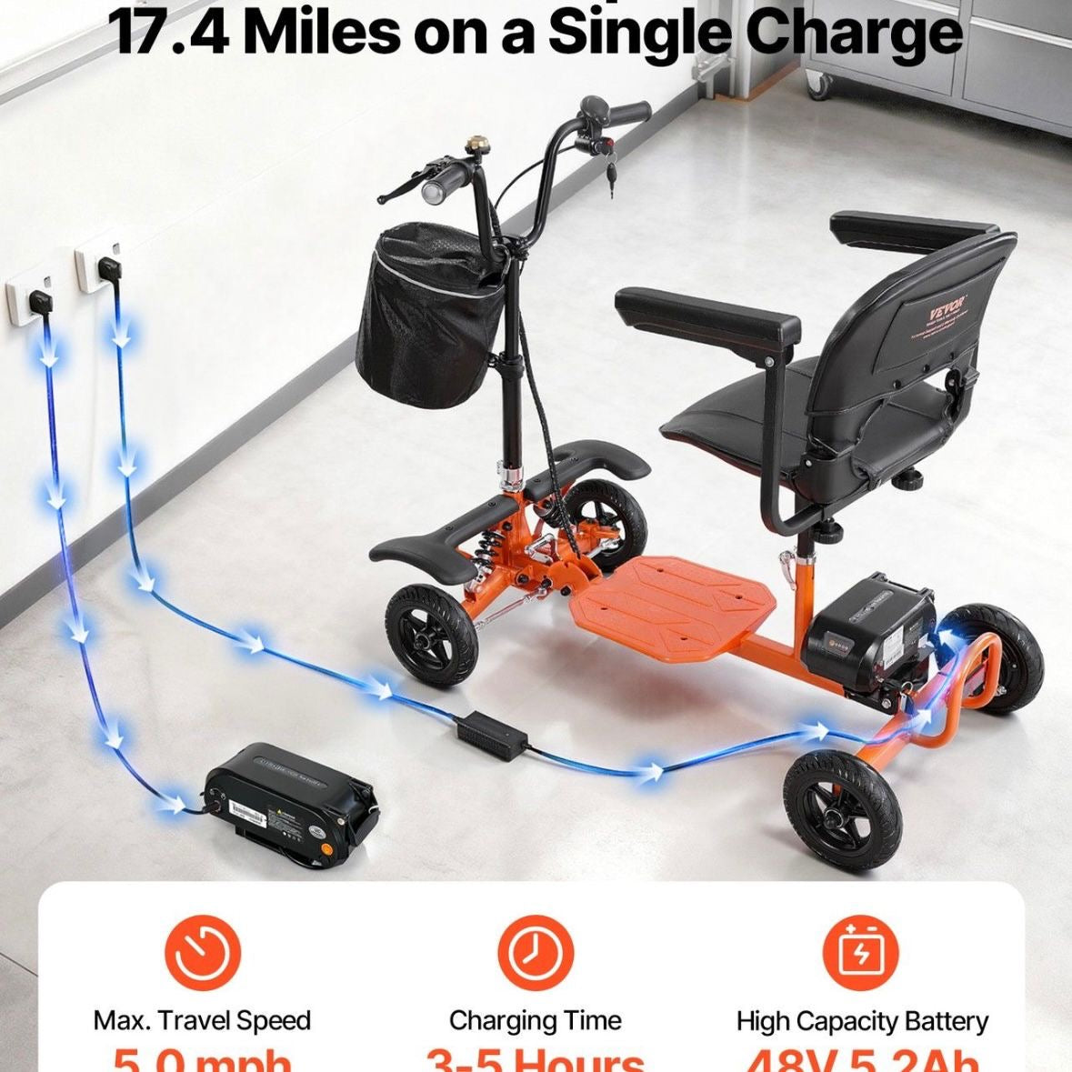 4 Rad Elektromobil klappbar
Mobilitätsroller Seniorenmobil 120kg