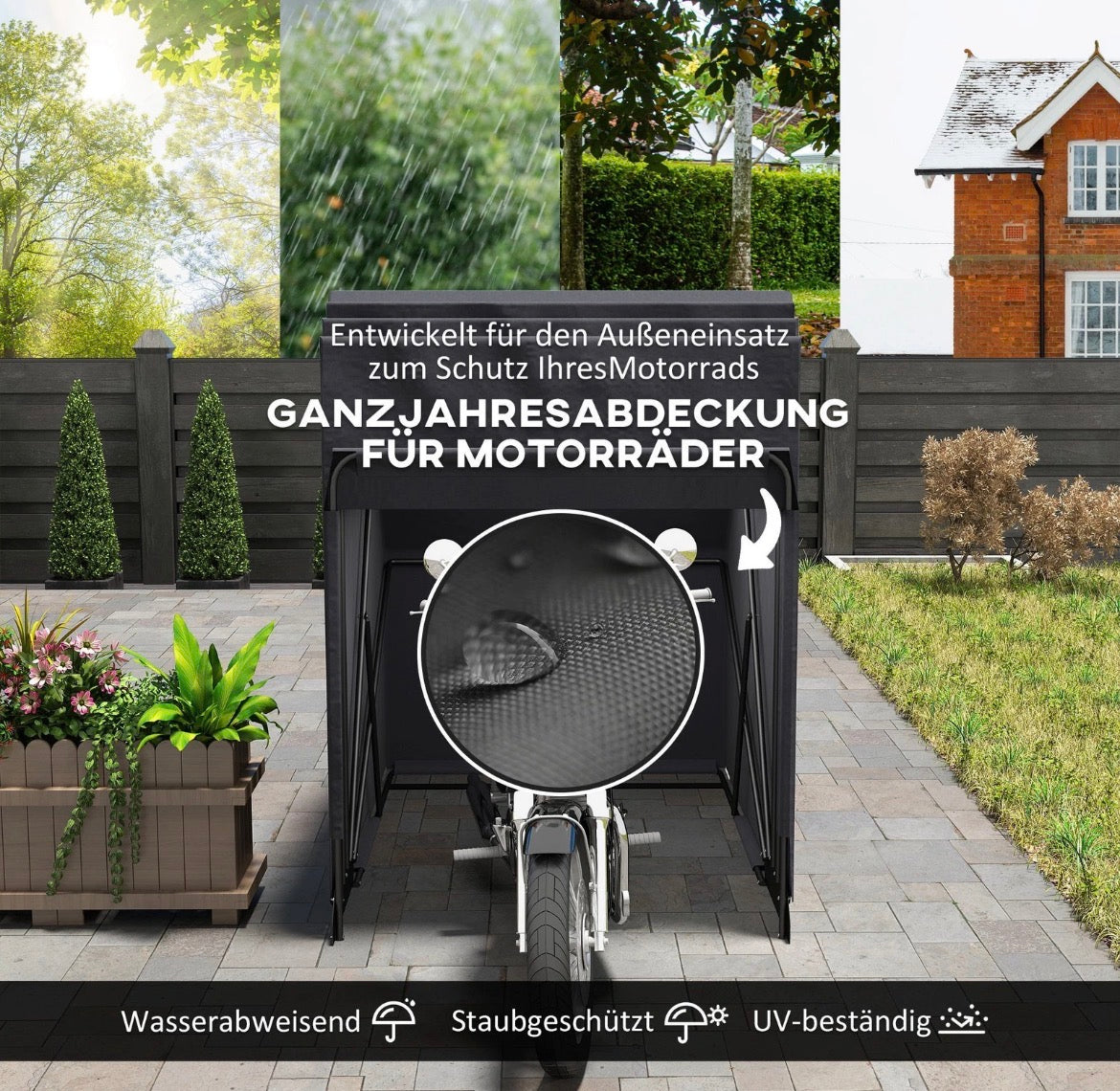 Abdeckplane Faltbar Outdoor Motorradabdeckung Wasserdicht