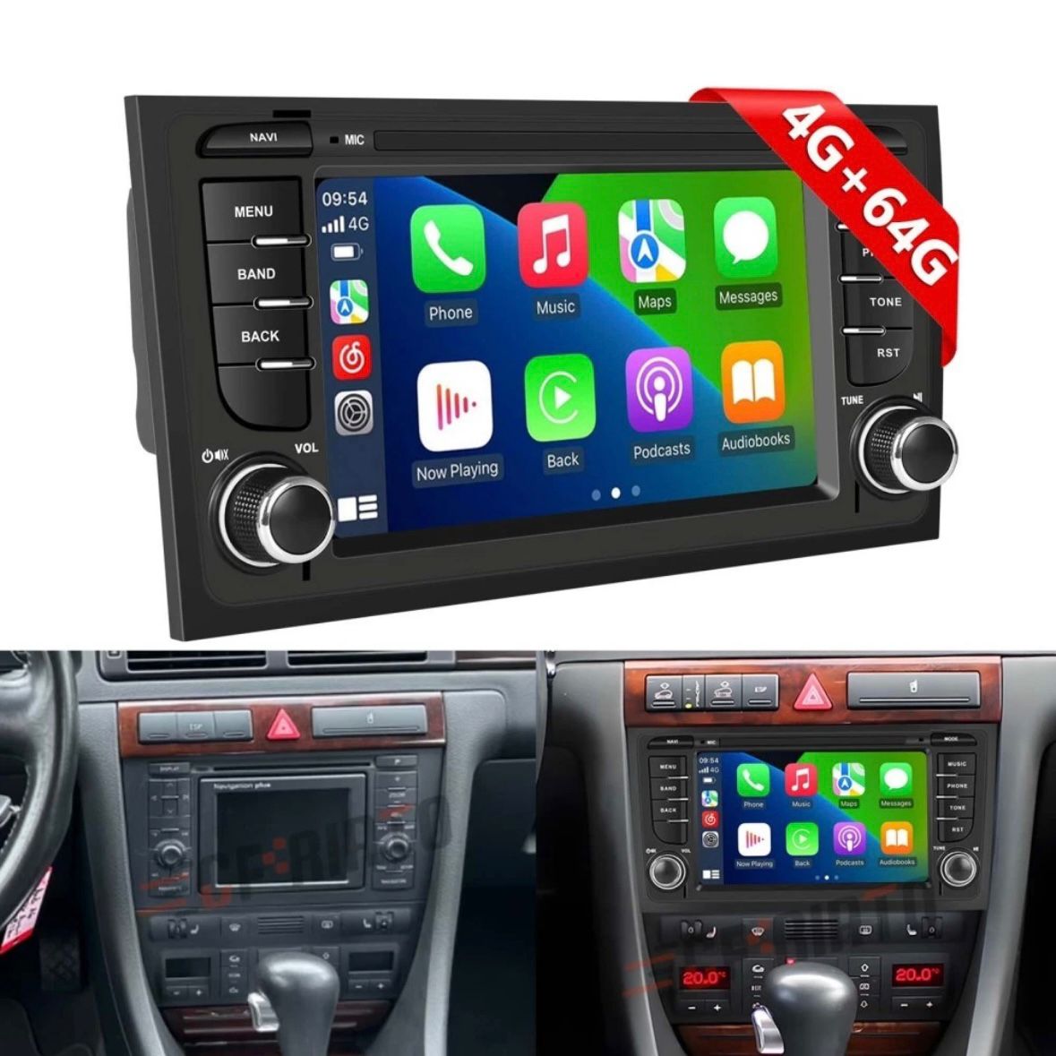 Autoradio für AUDI A6 C5 1997-2004 Android 15 GPS WIFI 4G+64G RDS
