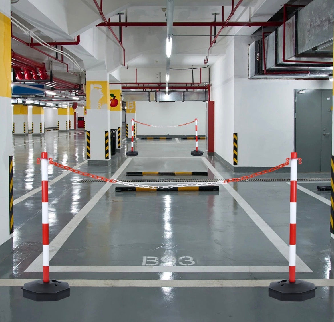 4x Absperrpfosten Kettenpfosten Parkplatz Absperrkette