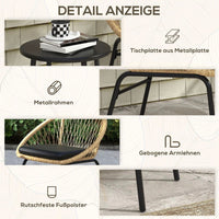 Gartenmöbel-Set 2 Stühlen Tisch
