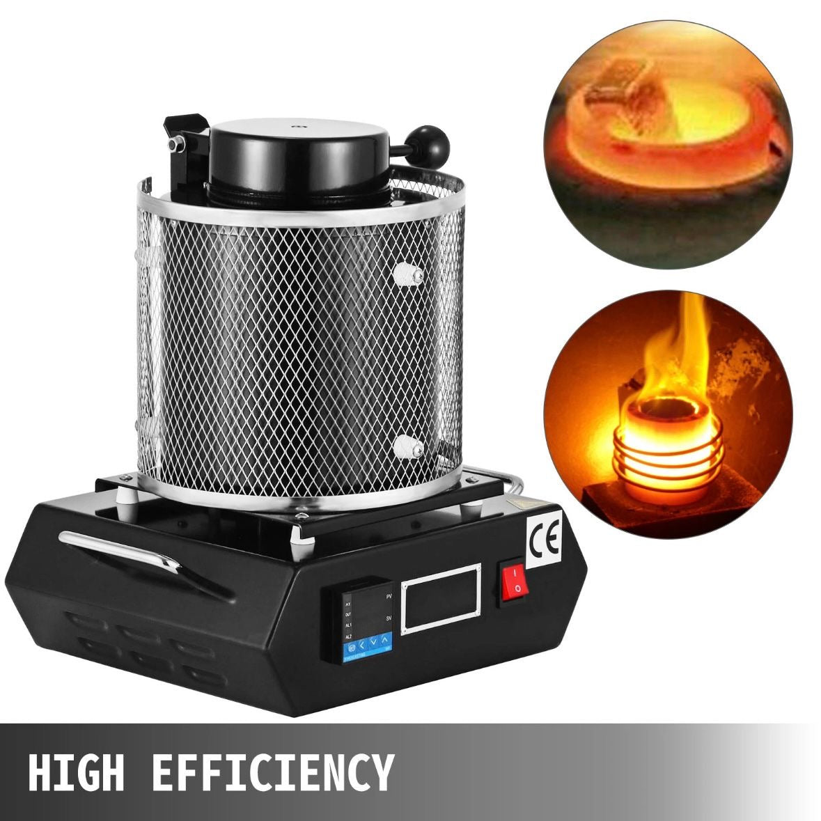 Elektrischer Goldschmelzofen 3kg Keramiktiegel 1350W Schmelzofen Schmelzen