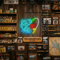 LED Neon Schild Fish On Wanddeko Dekoration Beleuchtung