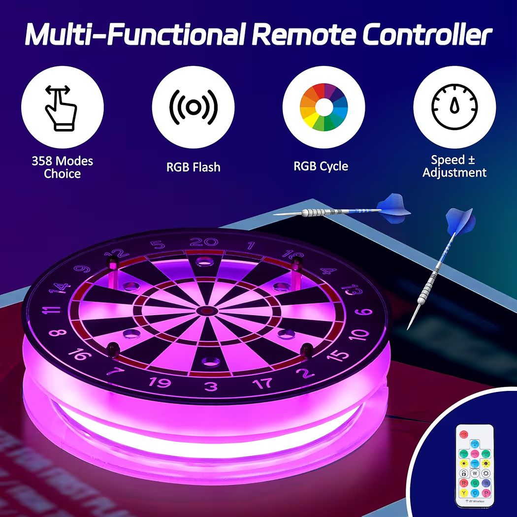LED Dartständer Acryl Multicolor mit Fernbedienung Darten Dekoration