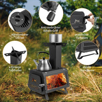Raketenofen Outdoor Holzofen Campingofen Garten Camping 2 Kochflächen