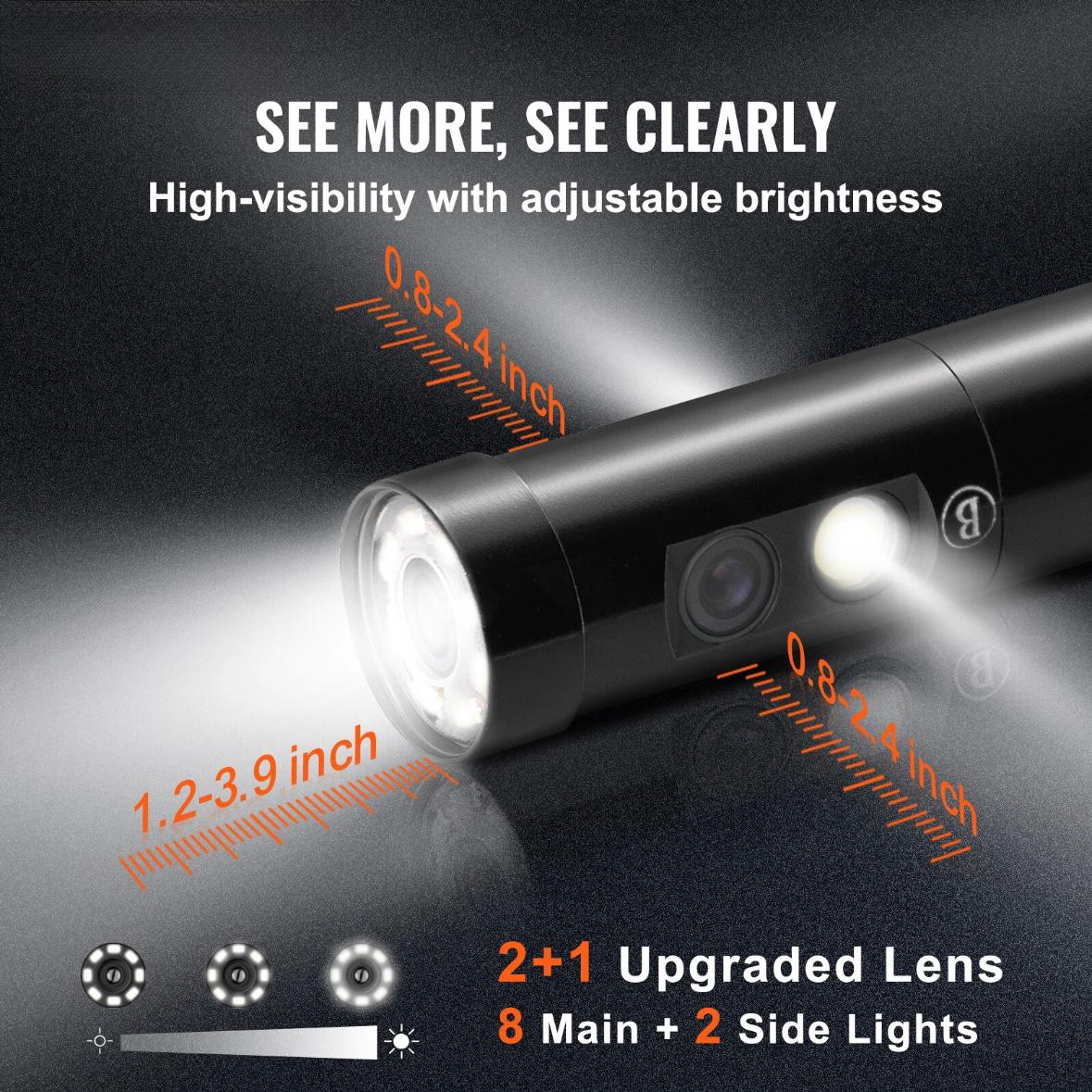 Endoskopkamera 3 Linsen 1080P 5m Display
