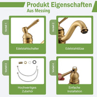 Waschtischarmatur Badarmatur Antik Wasserhahn Bad Waschbecken
