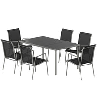 Gartenmöbel Set Sitzgruppe 150x90cm Tisch 6 Stühlen