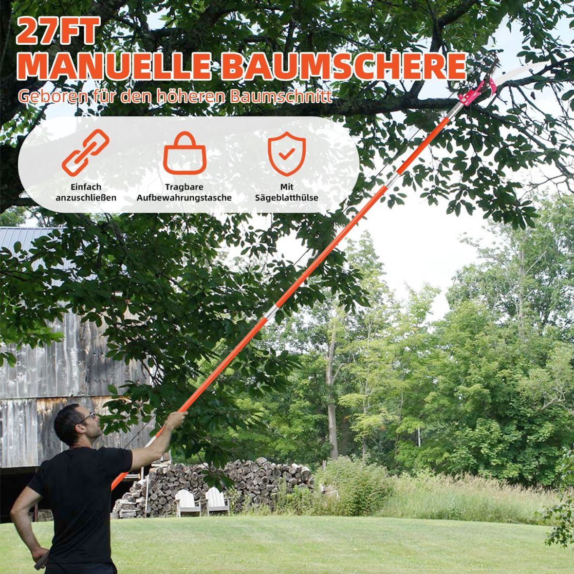 Teleskop Astsäge Baumsäge Teleskopstange Gartensäge