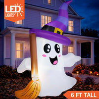 Aufblasbare Halloween Geisterdeko Dekoration Geist Besen